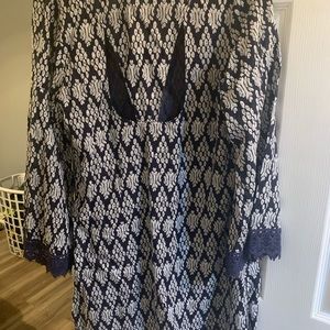 Blue and white dress